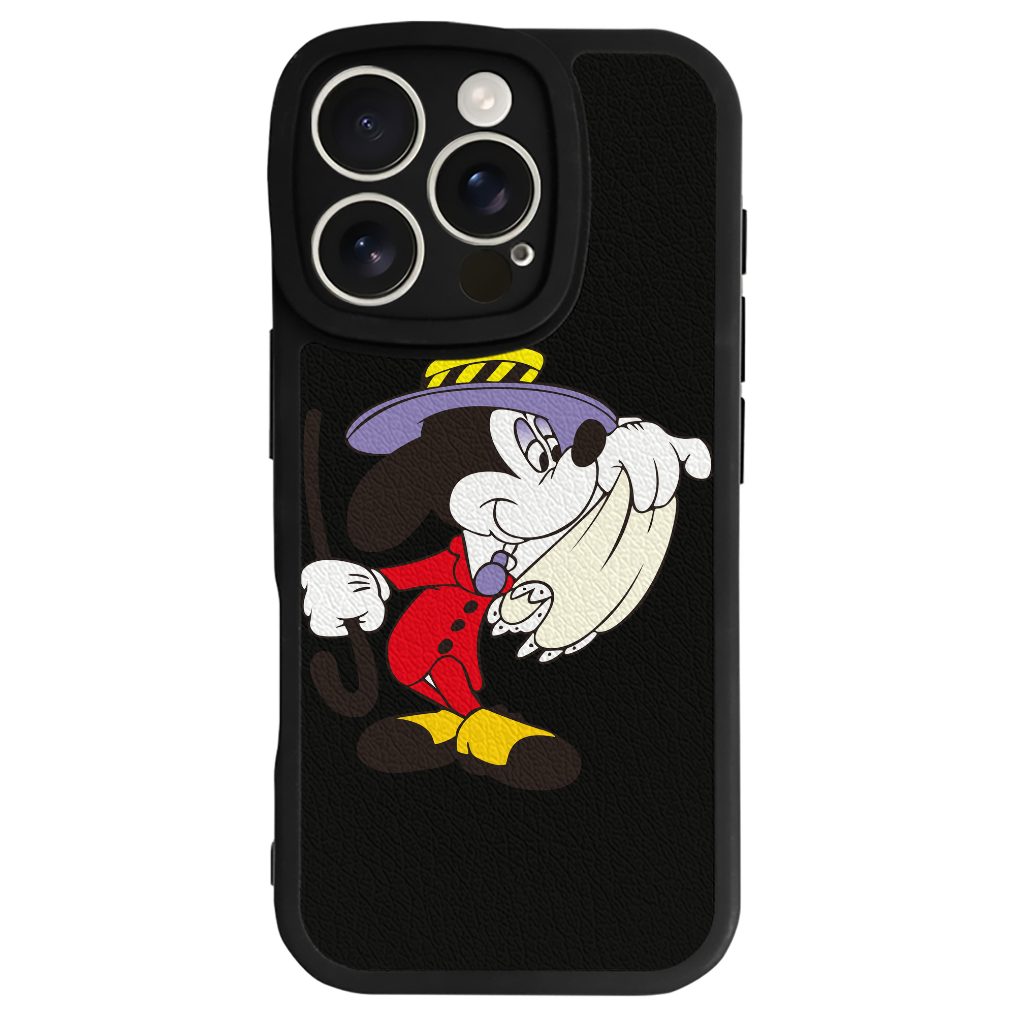 （画像用） ミッキーマウス Mickey Mouse 【iPhone 16シリーズ対応】シリコンスマホケース（レザー調） 材質：シリコン